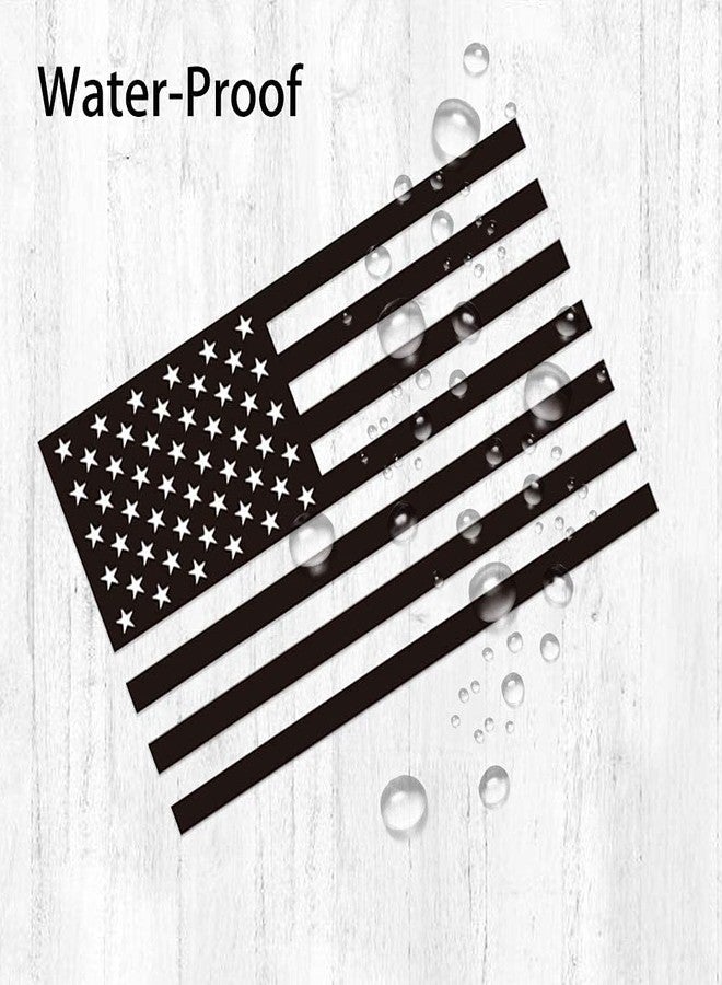 كريتريل ملصق علم أمريكي أسود غير لامع مقطوع بدقة، مقاس 3 × 5 بوصات، ملصق عسكري تكتيكي لعلم الولايات المتحدة الأمريكية، مثالي للسيارة والخوذة. ملصق فينيل للسيارة، للنافذة والمصد (زوج واحد). - Image 5